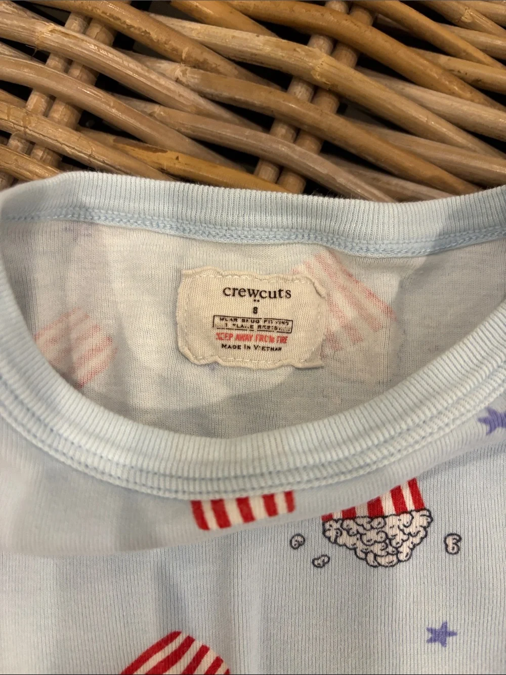 Crewcuts Light Blue Popcorn-Print Pajama Set